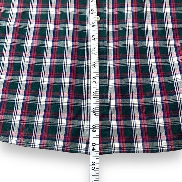 Lands End Shirt Mens Extra Large XL Green Plaid Long Sleeve Button Down Shirt - Picture 11 of 12